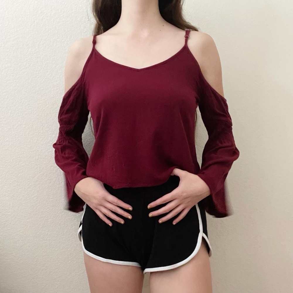 dark red maroon burgundy flower blouse tank top